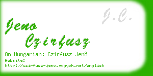 jeno czirfusz business card