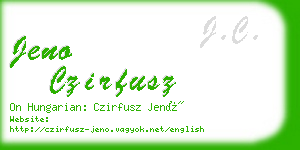 jeno czirfusz business card